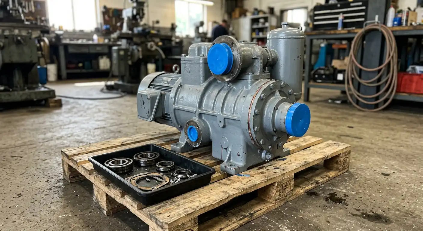 Real project photo: screw compressor overhaul